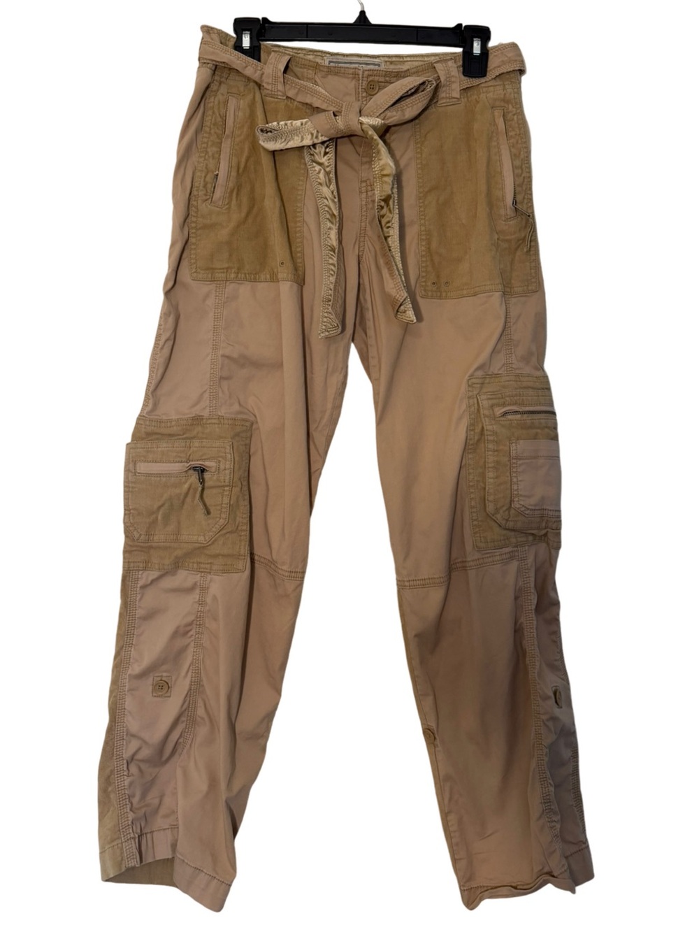 Vintage Y2K Abercrombie & Fitch Patchwork Tan Cargo Pants Size 4R - Picture 4 of 11